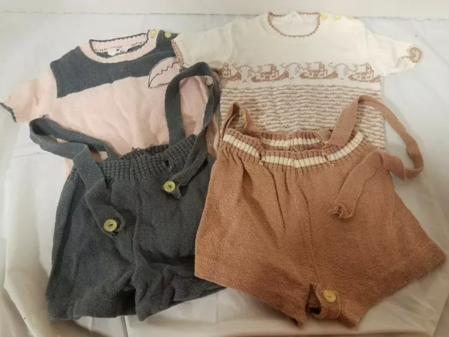 2 Vintage Mc Kem Shorts Set Overalls Sweater Top Infant Boys 1 Romper, Football
