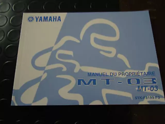 Manuale D'uso E Manutenzione Originale Yamaha In Lingua Francese Per Mt-03