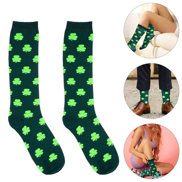 3 Pairs Polyester Trèfle Chaussettes Hommes Femmes Lutin Mi-mollet