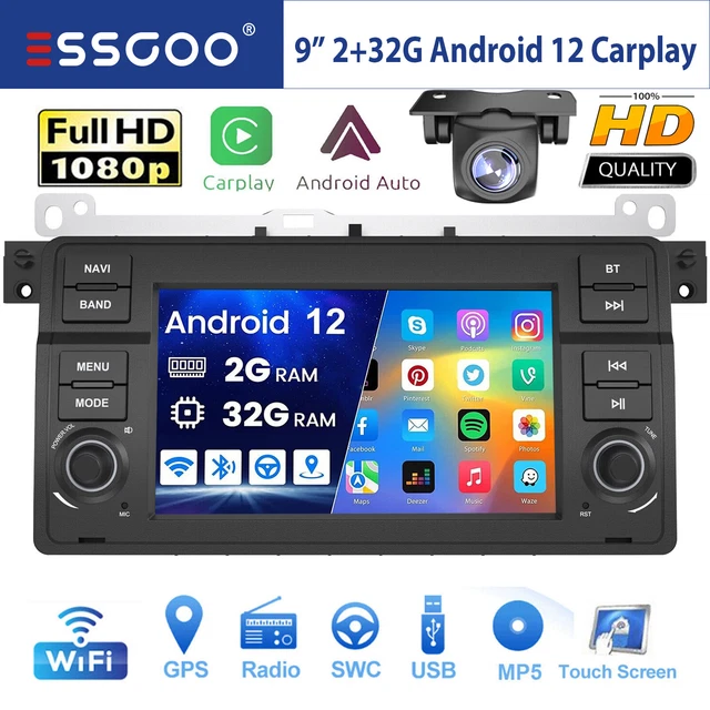 7& CARPLAY AUTORADIO Android 12 GPS Nav WiFi Für BMW 3er E46 318 320