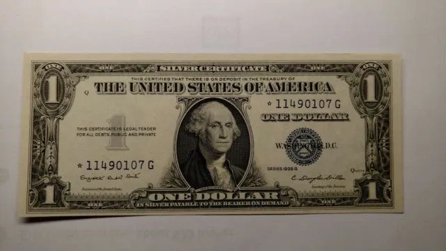 FR-1616* 1935-G Silver Certificate Blue Seal Uncirculated *Star* $1.00 Bill.**** 5