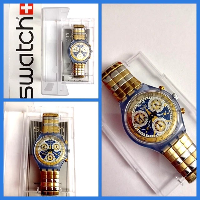 Swatch Chrono Nuovo La Reine Prochaine SCN114 1995 Vintage Orologio da polso