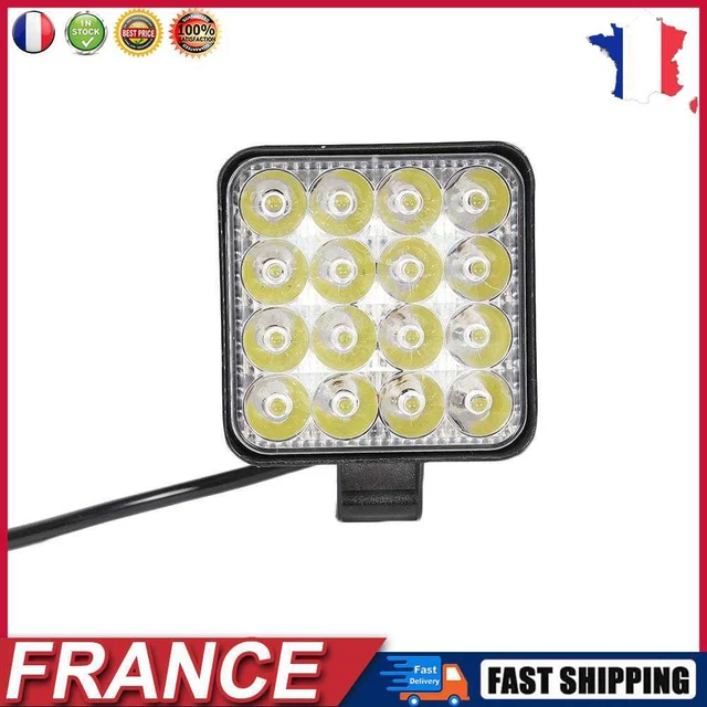 16LED Work Lamp 48W 2880LM 6500K Waterproof Square Car Truck Mini Spotlight fr