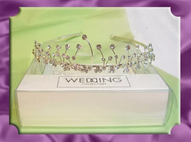 BHS diamant strass vague mariage mariage TIARA bracelet argent neuf avec étiquettes