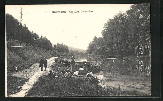 CPA Dormans, Un Coin Champêtre