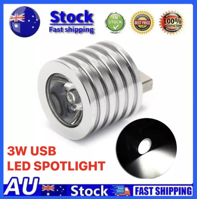 USB LED Light Mini 3W Portable Aluminium Spotlight Flashlight Torch Lamp 5V