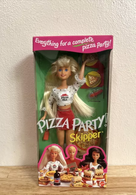 1994 Pizza Party Skipper Barbie Doll Pizza Hut Mattel 12920 Vintage NRFB Pepsi