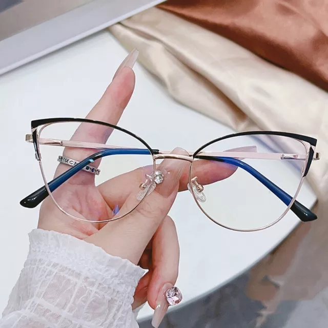Fashion Simple Anti Blue Light Glasses Retro Cat Eye Frame Clear Lens Eyeglasses