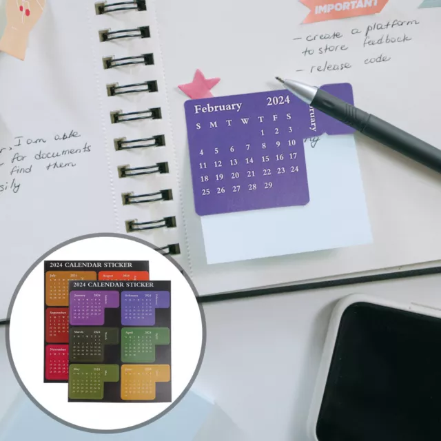 4 SETS 2024 Full Year Calendar Index Label Sticker 4pcs/set Adhesive Stickers £7.65 PicClick UK