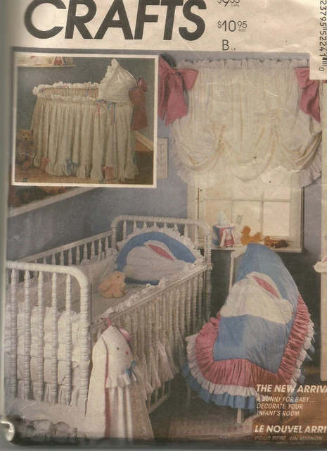 5224 McCalls Sewing Pattern Crib Bumpers Diaper Stacker Bassinet Skirt Nursery