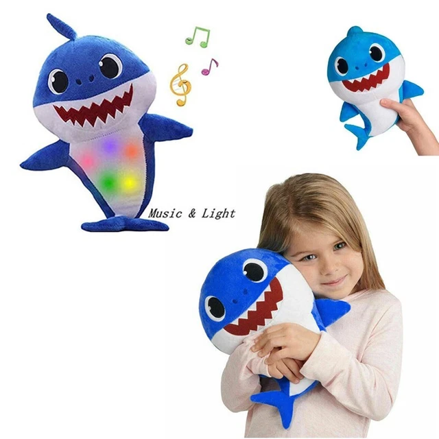 BLUE BABY SHARK Plush Toys Sing and Light Soft Stuffed Doll Cuddly Gift
