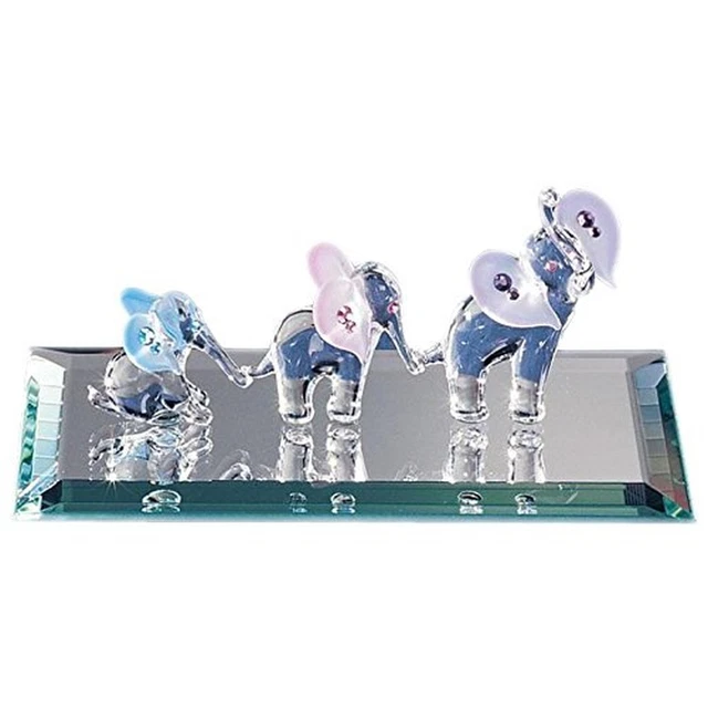 Glass Baron Elephant Train Figurine