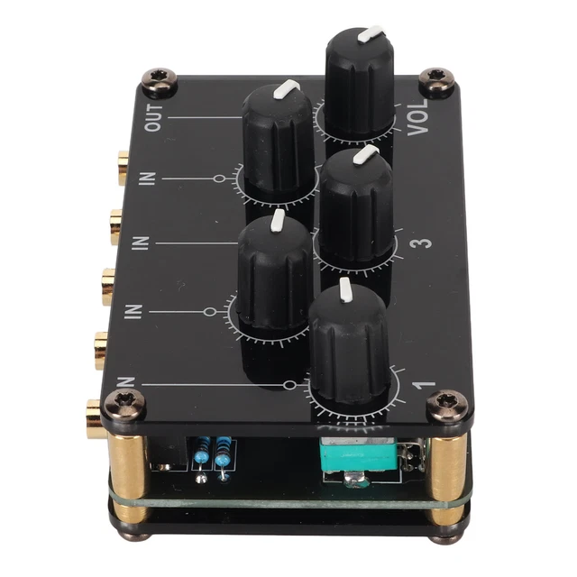 4 In 1 Passive Live Studio Console Mini Portable Stereo 4 Channel Mixer