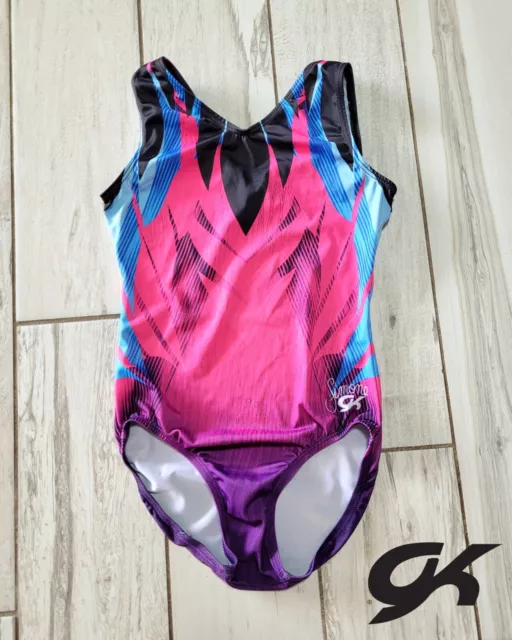 GK ELITE OLYMPIC SIMONE BILES Small AS Gymnastics Dance Leotard Black