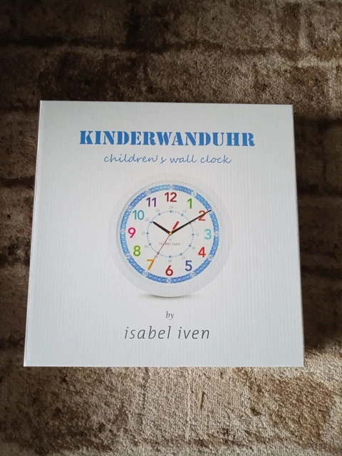 Isabel Iven Kinderwanduhr Lautlose Farbenfrohe Lernuhr Junge & Mädchen 257