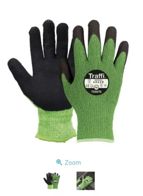 Traffi Glove TG5070 cut level 5 green size higher cut protection size 10.