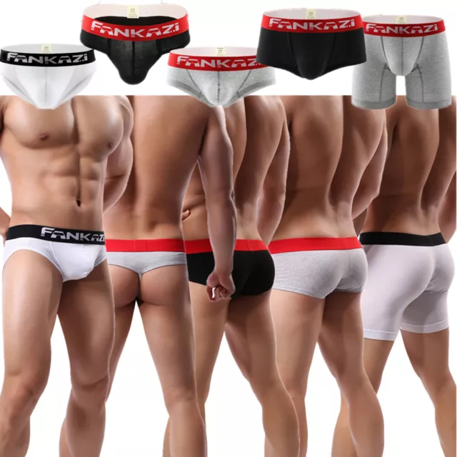 1/3 Pcs Mens Underwear - Men's Long Boxer Briefs Thongs Trunks - Jocks S M L XL