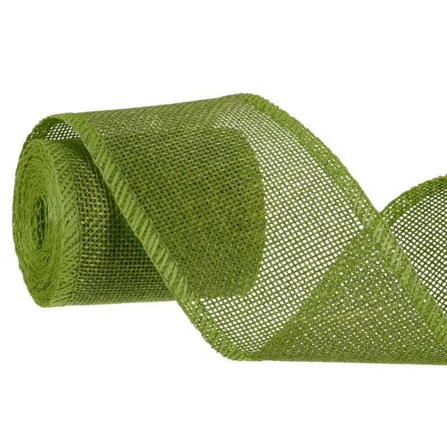Cintas con cable de arpillera, cinta de tejido de arpillera natural de 2,4 pulgadas x 3 yardas, verde ejército