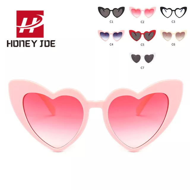 Vintage Women Heart Shape Sunglasses Eyewear Shades Cat Eye UV400 Love Fashion