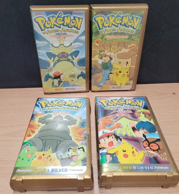 POKEMON VHS TAPES Lot of (4) 1997/2001 Era (Gold Box PIONEER) JOHTO