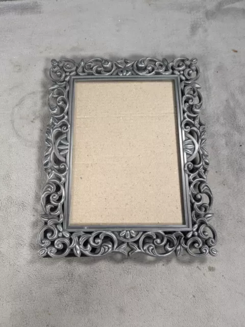 Vintage Victorian Styled Pewter Picture Frame 7" x 9"