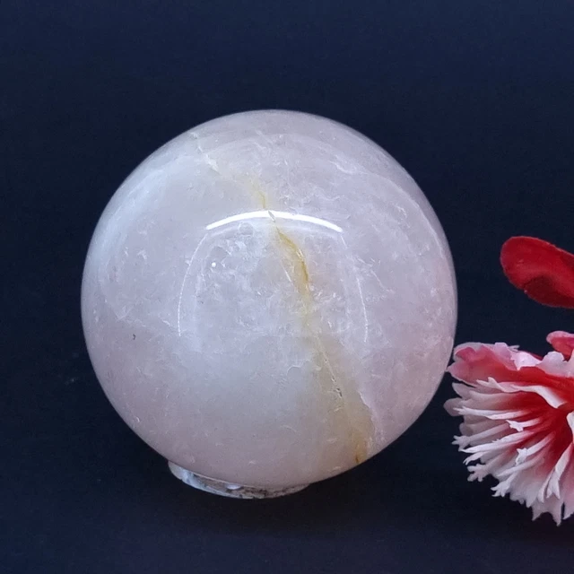 Natural Loose Gemstone Certified 57.45 mm Round Rose Quartz Healing Sphere L097