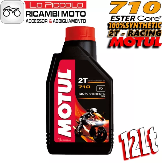 Olio Motore Moto Motul 710 2T 100% Sintetico - 12 Litri Lt Olio Miscela Scooter