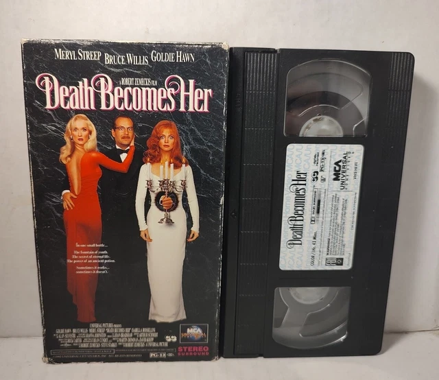 DEATH BECOMES HER (VHS, 1993) Tested With Pics Bruce Willis Dark Comedy ...