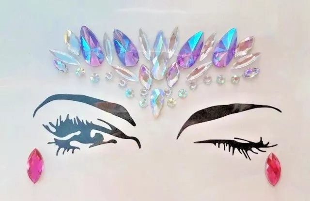 Bijoux visage en cristal pour festivals, raves, fêtes, Noël 3