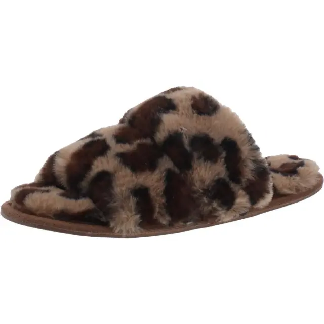 Steve Madden Womens Dreamer Faux Fur Open Toe Slide Slippers Shoes BHFO 6113