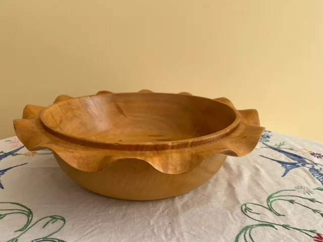 Beautiful Australian handcrafted silver ash wooden bowl 33cm