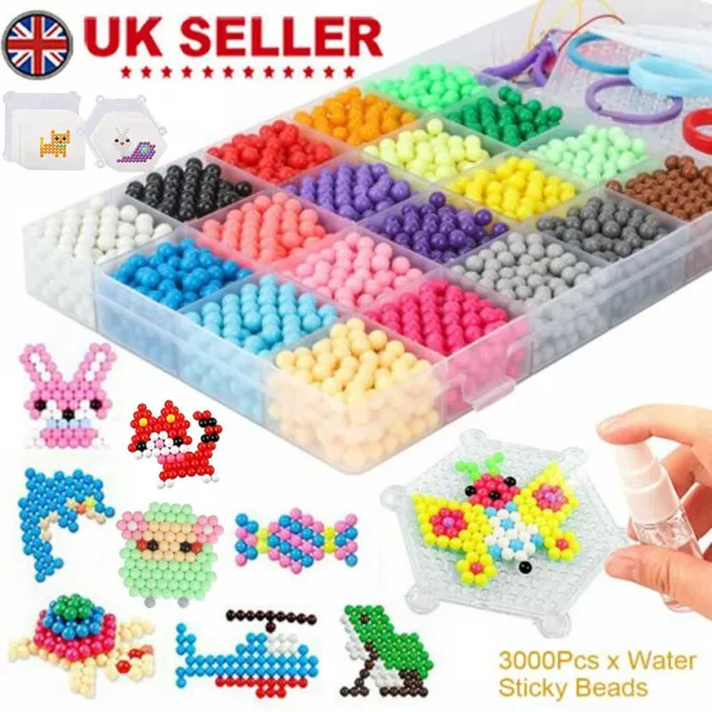 Water Fuse Beads 3000 Pack 5mm Bead Refill in 20 Colors, for Kids DIY Craft Toys