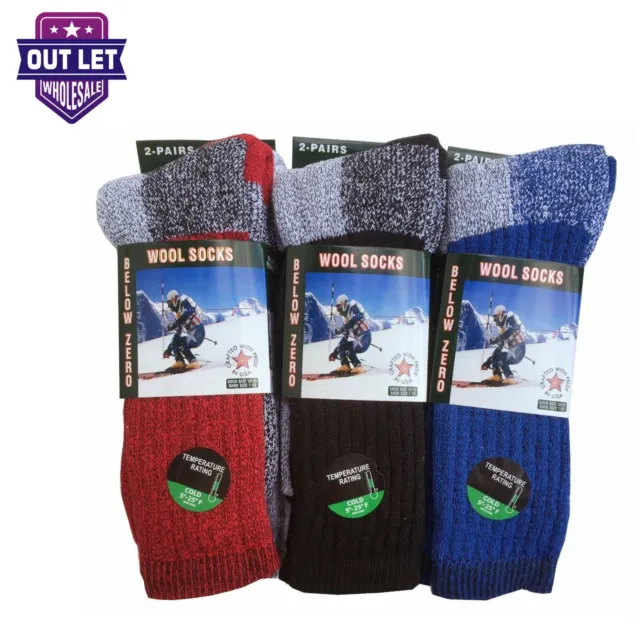 6 Pairs Men Merino wool socks Thermal Socks Insulated Cold Weather Winter socks