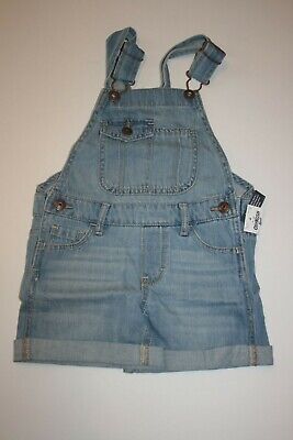 New OshKosh Kid Girls Denim Short Overalls Blue Denim Jeans NWT 4 5 yr Vestbak