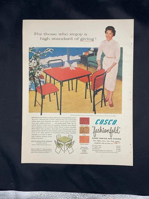 Magazine Ad* - 1955 - COSCO Card Tables & Chairs - Mid Century Modern