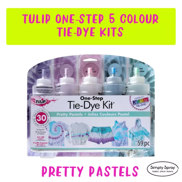 Tie Dye Kit Tulip 5 colour DIY PRETTY PASTELS FREE POST-dyes up to 30 projects