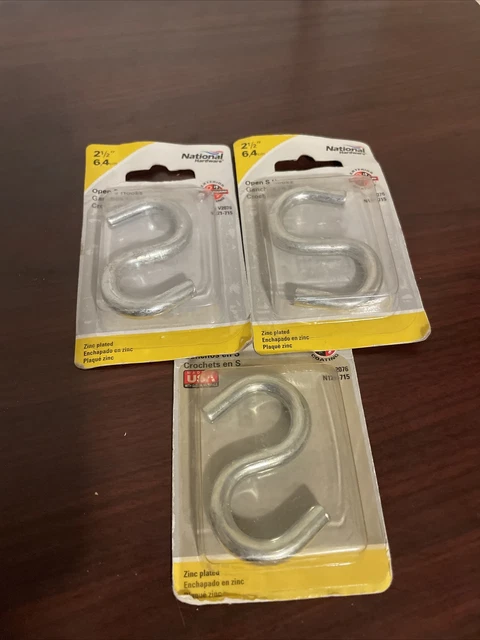 National Hardware Zinc-Plated Silver Steel 2-1/2 in. L Open S-Hook Lot Of 3 Pk