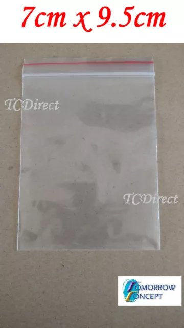 100 pcs 70x95mm 7x9.5cm Ziplock Zip Lock Resealablel Plastic Bags Jewellery Coin