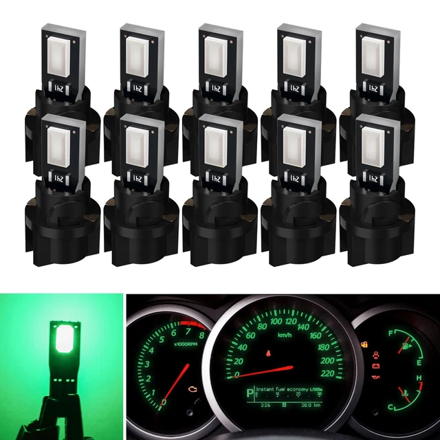 10X T5 Green 5630 Led Instrument Gauge Cluster Dash Light Bulbs W/ Sockets
