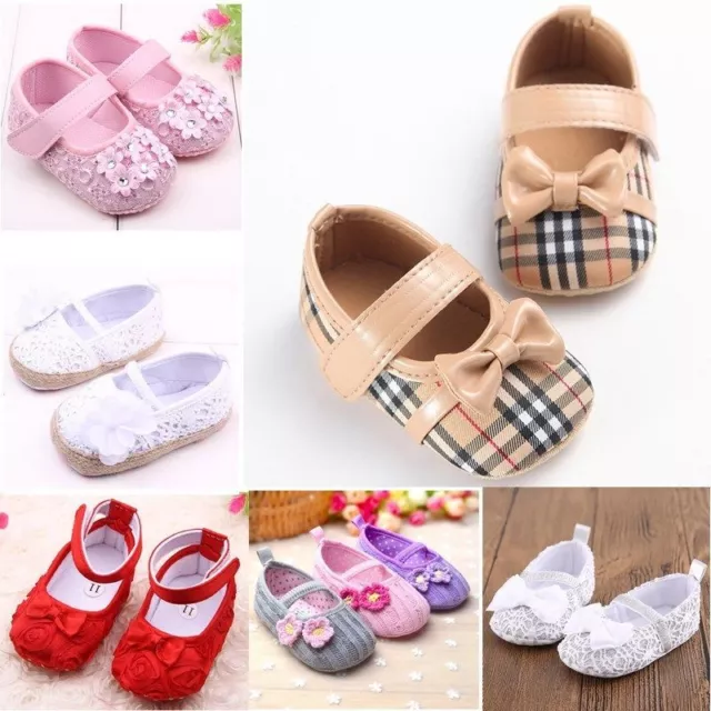 Baby Infant Girls Kids Toddler Soft Sole Crib Newborn Anti-Slip Shoes 0-18 Month