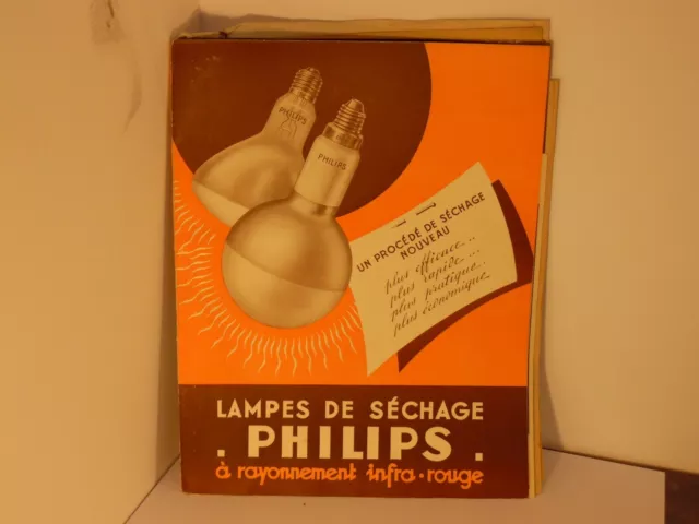 Vieille publicité – LAMPE DE SECHAGE PHILIPS à rayonnement infra-rouge + Tarif