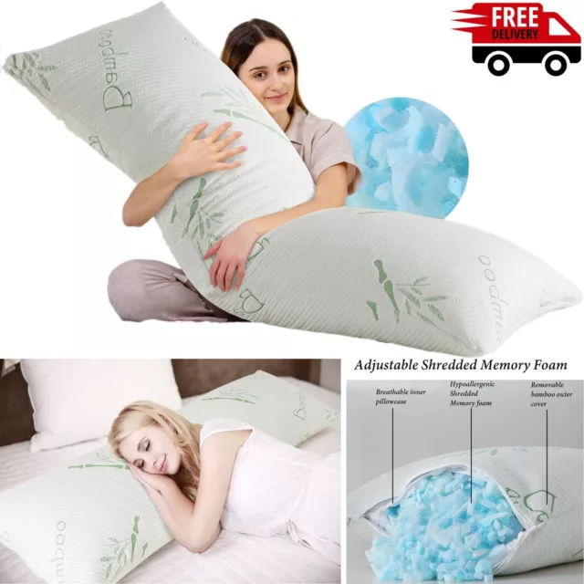 Bamboo Full Long Body Pillow Memory Foam for Adults Pregnancy Maternity Cooling