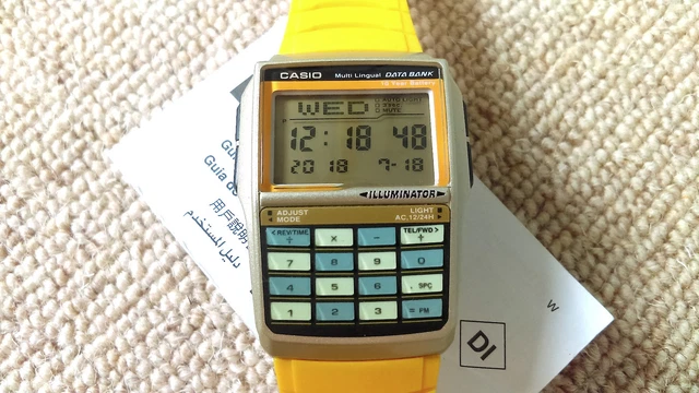RELOJ CALCULADORA DIGITAL Casio Databank 2888 Dbc-32 Amarillo