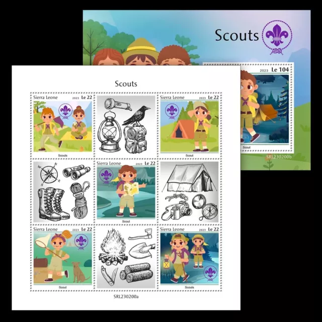 Scouts MNH Briefmarken 2023 Sierra Leone M/S + S/S