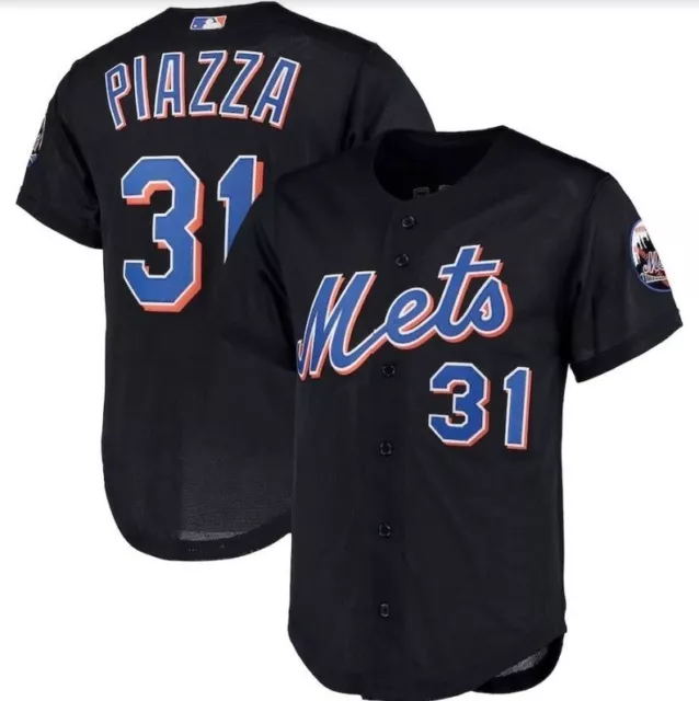 NEW New York Mets Mike PIAZZA Throwback Baseball Retro Style MLB Jersey