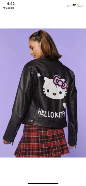 FOREVER 21 X SANRIO Hello Kitty & Friends Moto Jacket - Size Small NEW W TAG