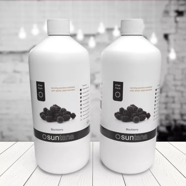 2 x 1000ml Suntana BLACKBERRY Fragranced Dark Spray Tan (14% DHA) 2 Litre Pack