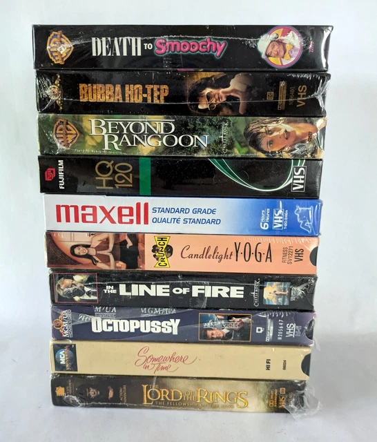 10 SEALED VHS Tapes 2 Blank 8 Multiple Genre Bubba HoTep Octopussy