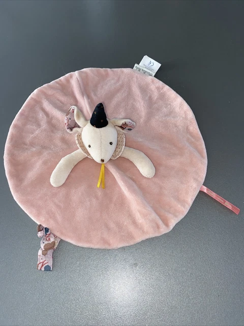 Doudou Souris Plat Rond Rose Il Etait Une Fois Moulin Roty Attache Tetine