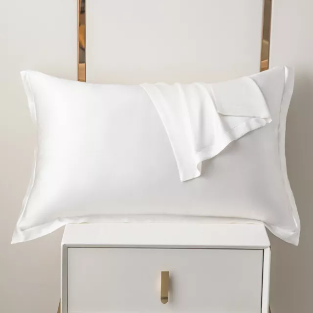 100% Pure Mulberry Silk On Both Sides 19 Momme Silk Pillow Case Ivory White